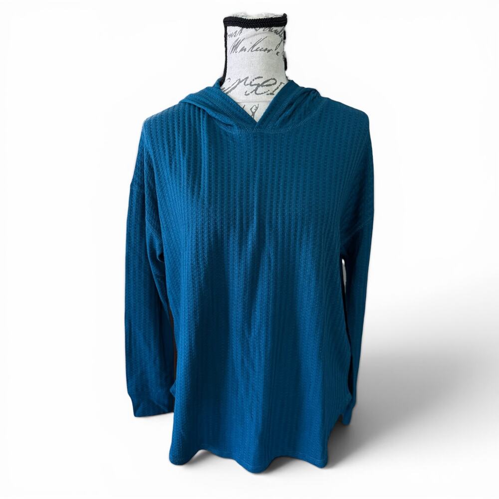 Chaser Taos Green Waffle Thermal Long Sleeve Hoodie Shirt Size XS